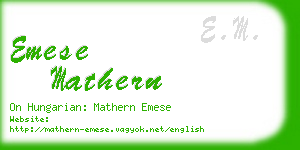 emese mathern business card